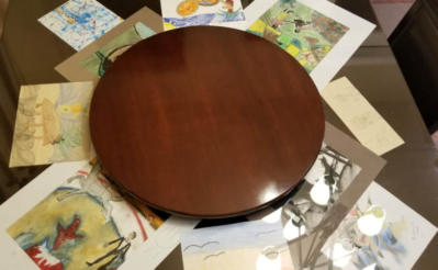 28 inch Lazy Susan on Square Table