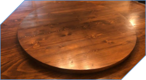 Chestnut Table with Matching Lazy Susan