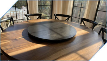 Clear Wood Lazy Susan Matching Chairs