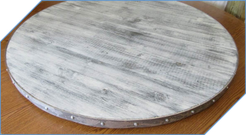 Distressed Wine Barrel Style Lazy Susan