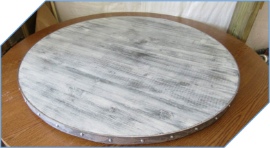 Distressed Wood Lazy Susan