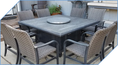 Large Matching Patio Table Lazy Susan