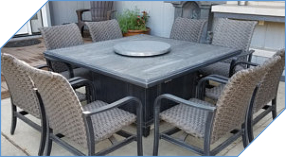 Large Matching Patio Table Lazy Susan