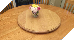 Low Profile Oak Wood Lazy Susan