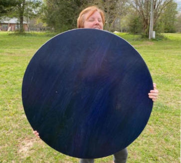 Navy Blue Wood Lazy Susan