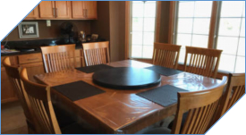 Square Table with Lazy Susan