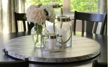 Weathered Gray Wood Lazy Susan