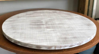 White Distressed Wood Lazy Susan